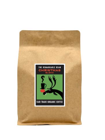 Christmas Blend Certified Organic Coffee—- med. roast, spicy, citrus and chocolate notes, 340g-1 lb/454g