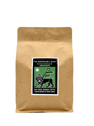 Ethiopian Yirgacheffe Medium roast Certified Organic Coffee—- chocolate overtones, hints of citrus- 340g- 1 lb/454g