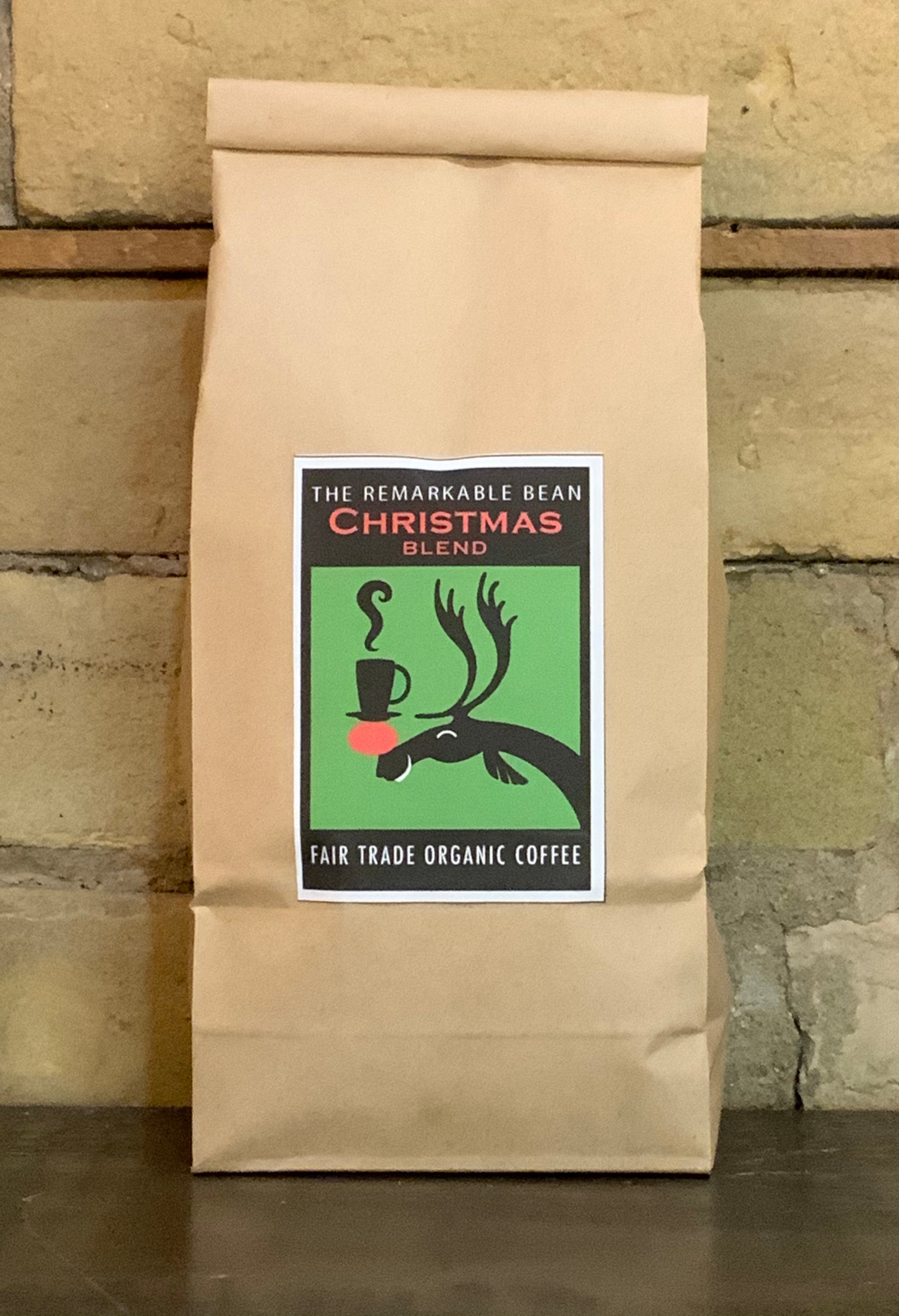 Christmas Blend Certified Organic Coffee—- med. roast, spicy, citrus and chocolate notes, 1lb