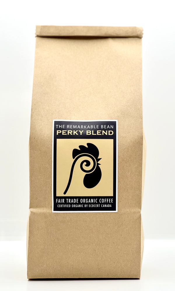 Perky Fair Certified Organic Coffee— medium/strong roast- rich, full, chocolate essence- 1 lb